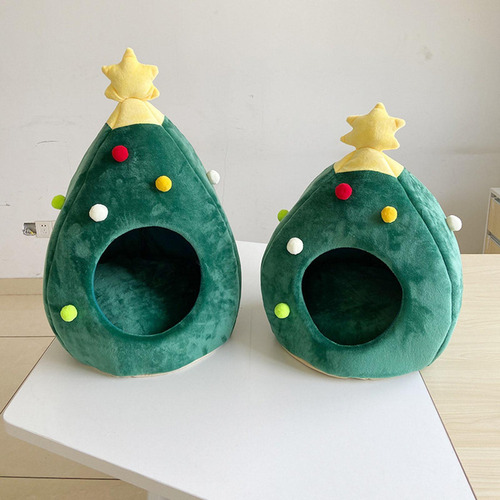 . Nido Para Gatos Semicerrado Con Forma De Árbol De Navidad