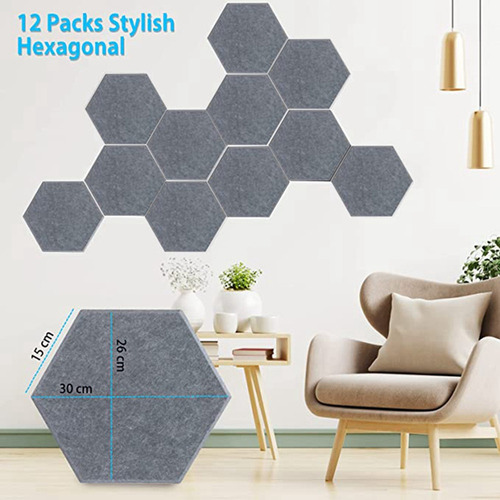 Placa De Espuma Acústica Autoadhesiva Hexagonal Queenly-hden