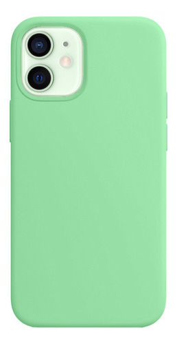 Capa Capinha Silicone Compatível Com iPhone 12 Mini Cor Verde água