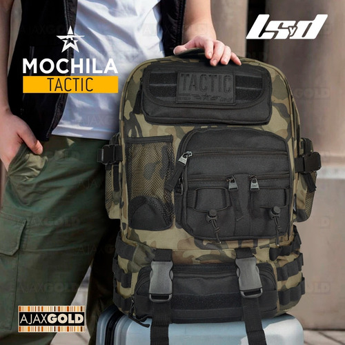 Imagen 7 de 10 de Mochila Urbana Deportiva Escolar Tactica Reforzad Notebook