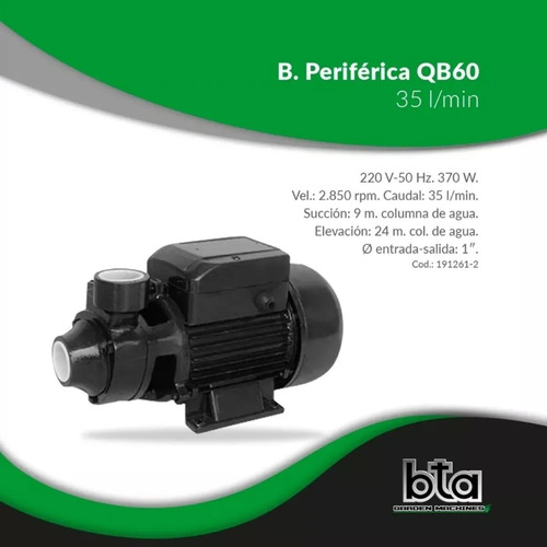 Bomba De Agua Periférica 0.5 Hp 2 Año Gt Oferta Irresistible