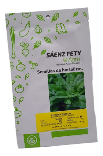 Semilla Seleccionada Espinaca Viroflay 10 Grms