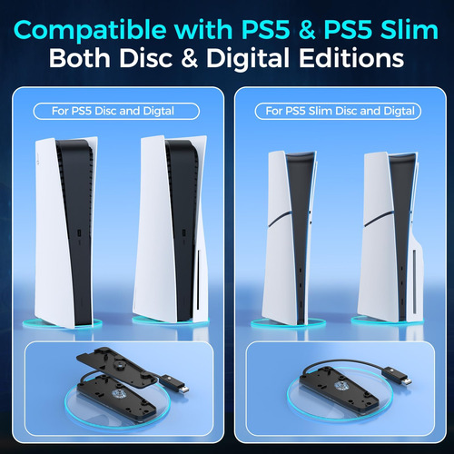 Soporte Vertical Para Consolas Ps5 Con Luces Rgb 7 Colores