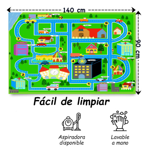 Set2 Tapete Educativo Alfombra Animada Dinosaurio Abc Pista Ciudad