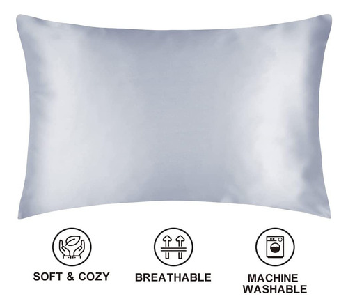 Funda De Cojín Satén Seda Verde Nieve 50x66cm Paquete