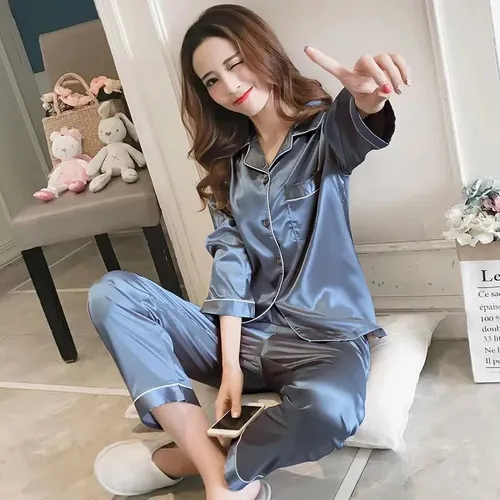 Pijama seda mujer invierno hot sale
