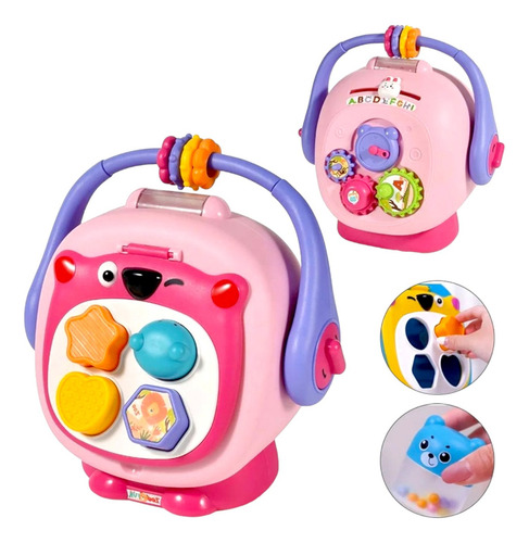 Juego De Actividades Cubo Didáctico Color Rosa