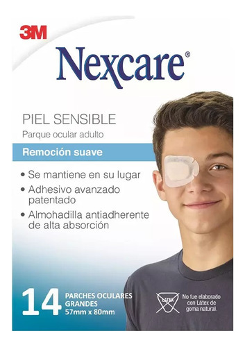 Nexcare Opticlude Parche Ocular Piel Sensible Adulto 14 Unid