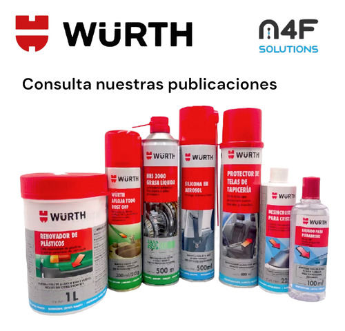 Wurth Protector Telas Auto Tapiceria Asientos 400 Ml 9 Pzas
