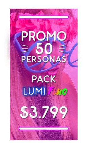 Promo Cotillon Luminoso Y Fluo 50 Personas Increible!