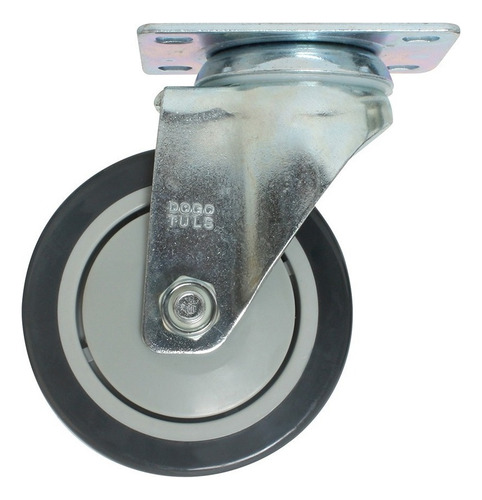 Rodaja De Poliuretano Gris Fija Con Placa De 4