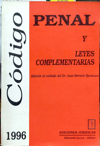 Codigo Penal Y Leyes Complementarias Sproviero Usado #