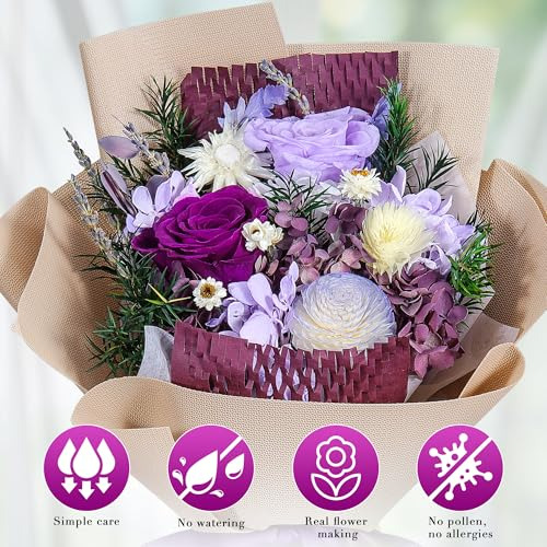 Ramo De Flores Preservadas Con Flores Naturales De Larga Dur
