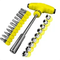 Comprar Kit Jogo De Chaves T C 20 Pontas Fenda Phillips Soquete Bits