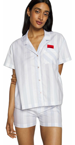 Set De Pijama Hugo Boss Stripe Short Algodón Suave