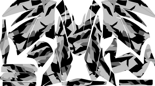 Stickers Para Fz 2.0 (150cc) Camuflaje Negro/gris