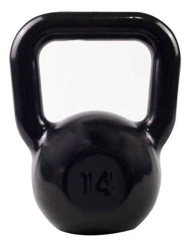 1 Kettlebell Emborrachado 14kg P/treino Funcional E Academia Cor Preto