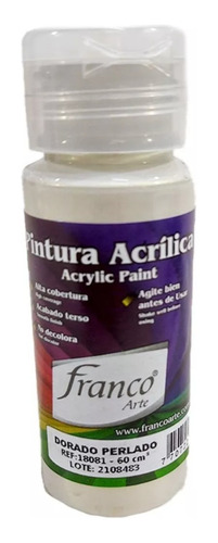 Pintura Acrílica Al Frío Metalizada 60ml Franco Arte X3 Und