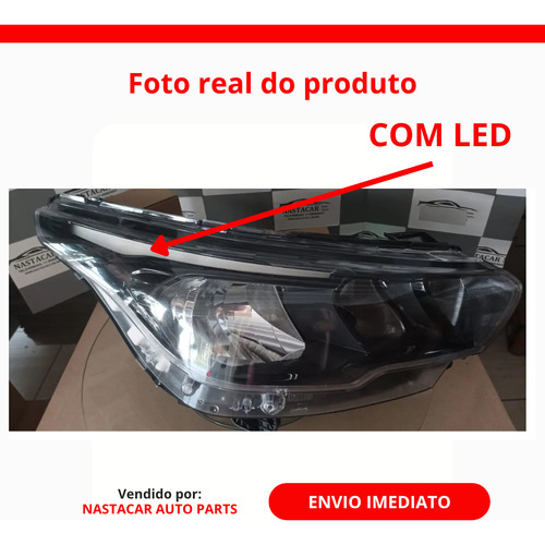 Farol Direito Cronos 17 2018 2019 20 2021 22 2023 2024 C/led