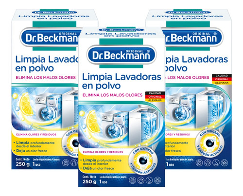 Dr. Beckmann Limpia Lavadoras Polvo - Pack X3