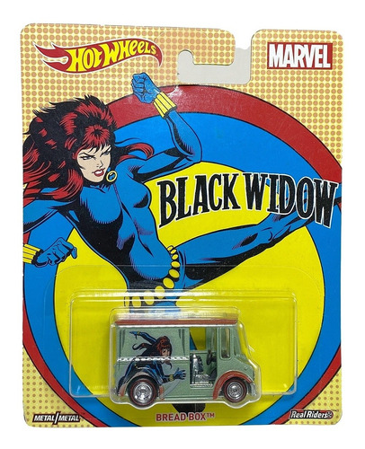 Hot Wheels Black Widow Marvel Bread Box Real Riders