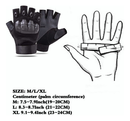. Guantes Tácticos Militares Con Forma De Medio Dedo