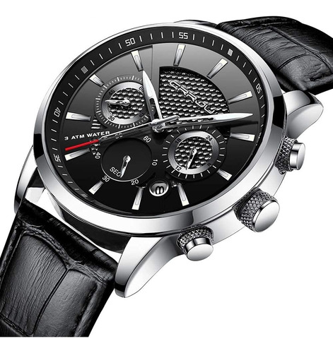 Crrju Moda 3-sub Cronógrafo Auto Fecha Deporte Relojes De De