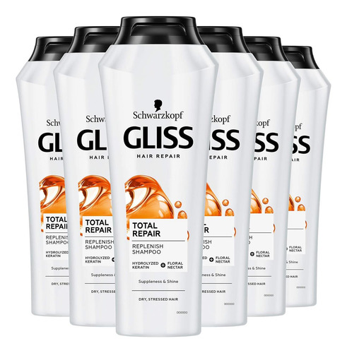 Schwarzkopf Gliss Total Repair 19 Shampoo 250 Ml - Pacote De