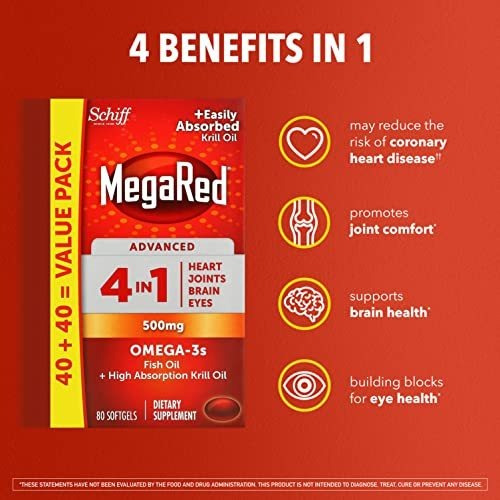 Suplemento Megared Omega 3 Aceite De Pescado Y Aceite De Kri