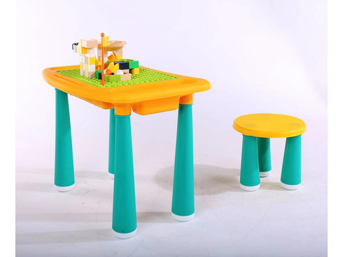 Mesa Didactica Con Juego De Bloques Para Niños Incluye Silla