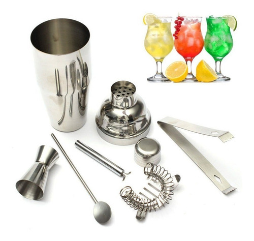 Cilio Set De 5 Piezas Para Bar Coctelera Pinzas Medidor