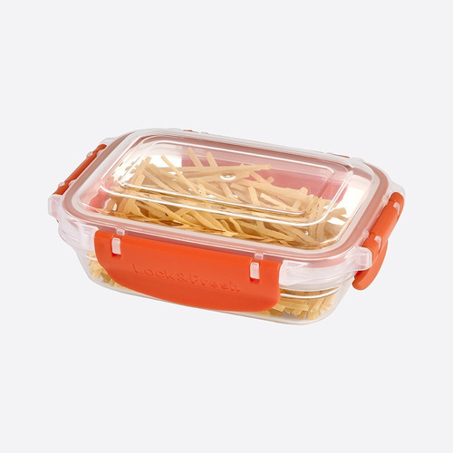 Hermético Contenedor De Alimentos Rectangular 310 Ml Vencort Color Transparente