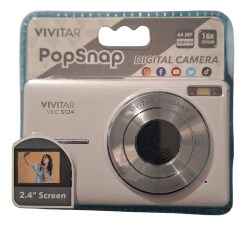 Camara Digital Vivitar Popnap Vec S124 44mp 16x Zoom Lcd 2.4 Blanco