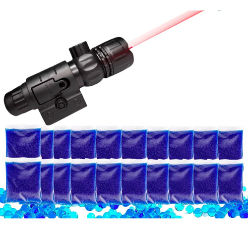 Apuntador Mira Laser Para Ametralladora + 200,000 Hidrogel Láser Rojo