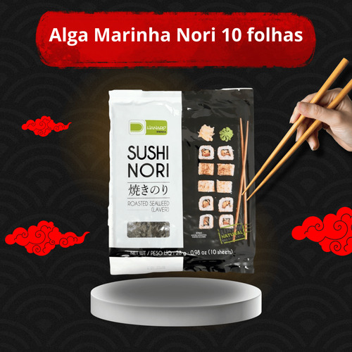 Kit Arroz Grão Curto Grou Sushi + Alga Nori 10 Folhas