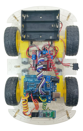 Chasis Auto Robot 4wd 4 Motores 4 Ruedas + Portapila Compatible con Arduino