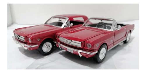 Ford Mustang 1964, Rojo Escala 1/24, Metalico, 19cms Largo