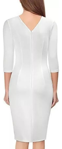 1 Vestido Informal Ajustado Formal Con Cuello En V Y Manga