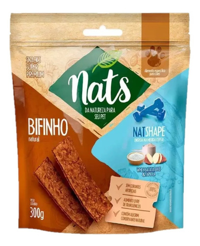 Bifinho Natural Snacks Super Premium Nats 300g Petisco Cães