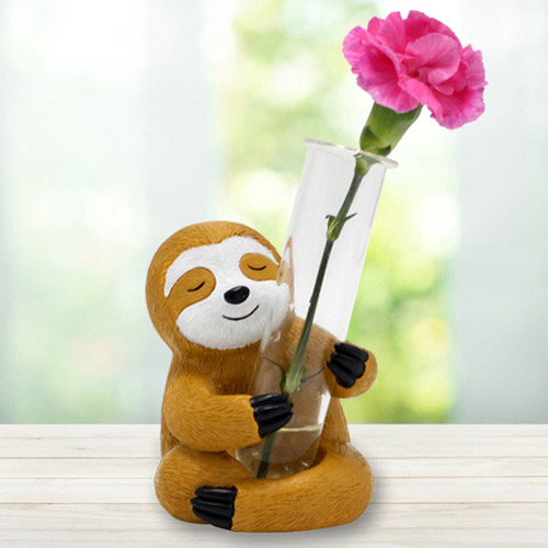 Jarrón Con Forma De Tubo De Ensayo Sloth, Bonito Y Juguetón