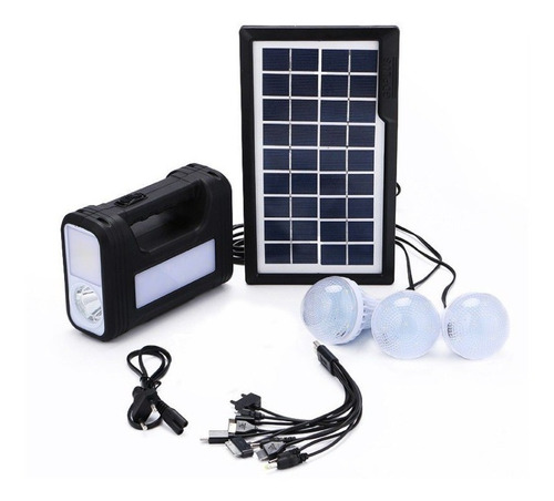 Pack X2 Sistema Iluminación Solar Casa 3 Ampolletas Led 12w