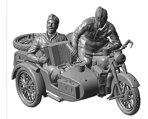 Motocicleta Soviética M-72 Con Sidecar By Zvezda # 3639