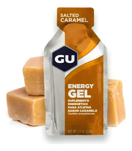 Energético Em Gel Gu Energy Caixa 24 Sachês - Sabor Smalted Caramel