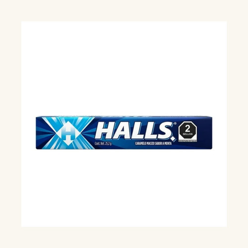 10 Pza Caramelo Macizo Halls Sabor Menta 9 Pzas