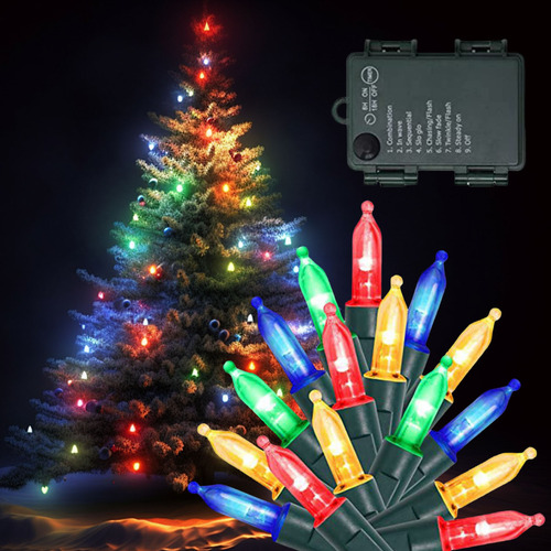 Cadena De Luces Q Para Exteriores, 5 M, 50 Led, Funciona Con