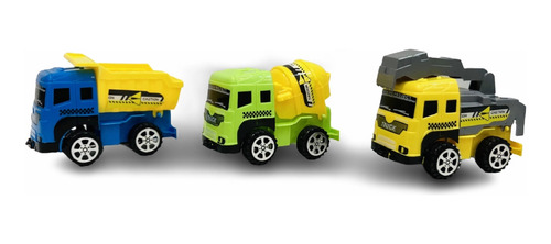 Camion Construccion X 3 Mini Maquinas 9cm En Blister