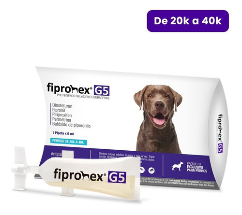 Antipulgas Para Perros Fipronex G5 Drop On Cja 1 Pip X 6 Ml