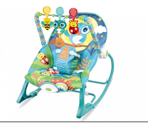 Cadeira Infantil Musical Vibra E Balança Encantada Coruja Cor Azul