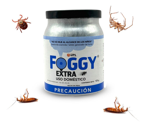 Mata Cucarachas Y Chinches Foggy Permetrina Lata Humo 125 Gr