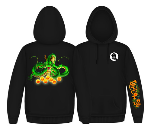 Buzo Capota Dragon Ball Shenlong Hoddies Serie Black Gt6